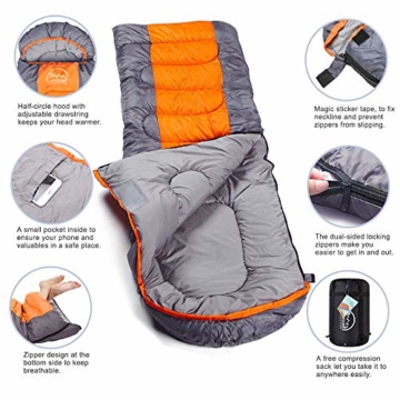 LATTCURE Outdoor Camping Deckenschlafsack Winter, Weich, Dick und Warm (Orange) - 3