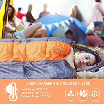 LATTCURE Outdoor Camping Deckenschlafsack Winter, Weich, Dick und Warm (Orange) - 4