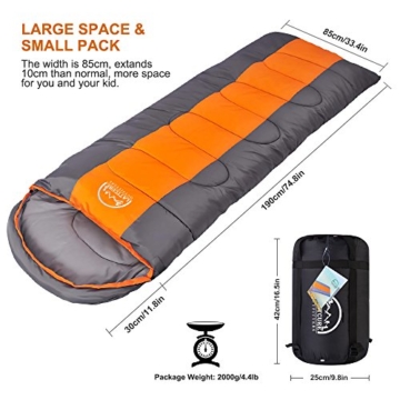 LATTCURE Outdoor Camping Deckenschlafsack Winter, Weich, Dick und Warm (Orange) - 5