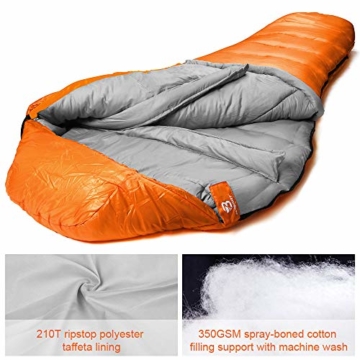 Bessport Schlafsack Winter-10°C 7℃ Outdoor Mumienschlafsack für Camping und 